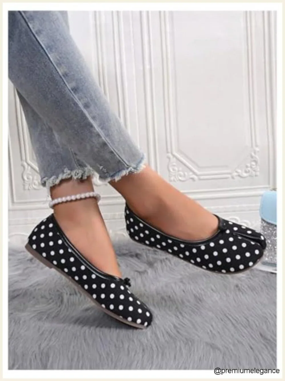 Polka Dots Ballet Flats Split Round Toe Dressy Flat Shoes
